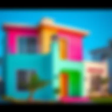 A vibrant exterior of a Dubai villa adorned with carefully chosen paint colors