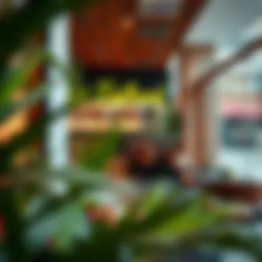 Relaxing in Budget-Friendly CafĂŠs A cozy cafĂŠ within a shopping mall, perfect for a budget-friendly break