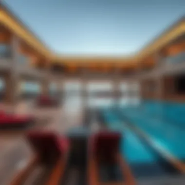 Luxurious amenities at Al Khail Gate including swimming pool and fitness center