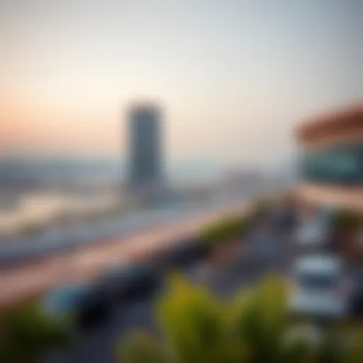Scenic view of Al Majaz Waterfront with parking area
