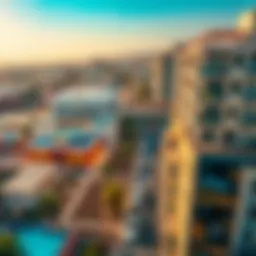 Aerial view of Al Rafa showcasing its modern architecture and vibrant streets
