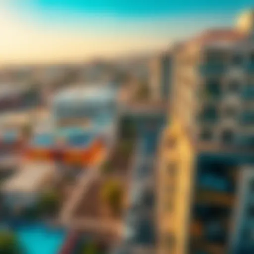 Aerial view of Al Rafa showcasing its modern architecture and vibrant streets