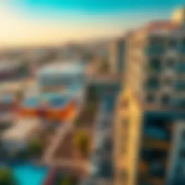 Aerial Perspective of Al Rafa Aerial view of Al Rafa showcasing its modern architecture and vibrant streets