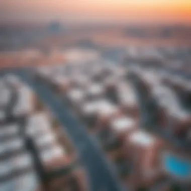 Aerial Overview of Al Raha's Urban Development Aerial view of Al Raha showcasing modern residential developments