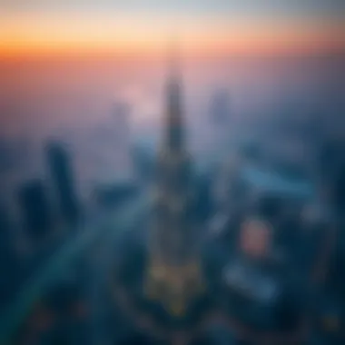 Aerial view of Al Yousuf Building within the Dubai skyline