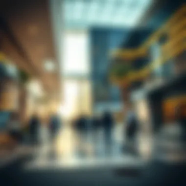 Visitors engaging in business activities at Al Yousuf Building