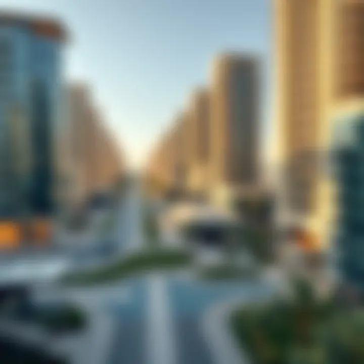 Urban Landscape Showcasing Aldar's Projects Urban landscape showcasing Aldar's projects