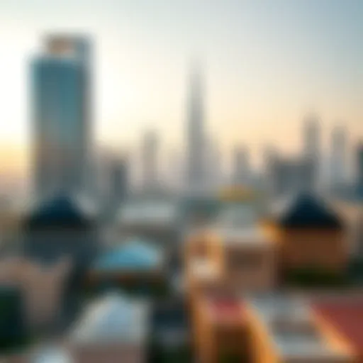 Dubai's Architectural Landscape A panoramic view of Dubai showcasing modern skyscrapers and traditional architecture