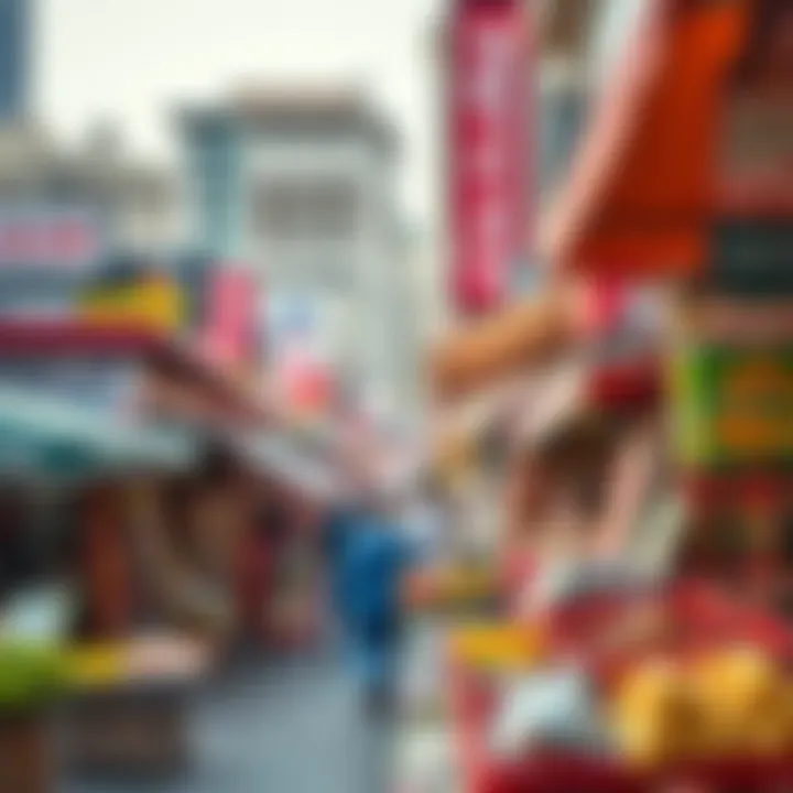 A bustling Dubai market scene reflecting real estate activity