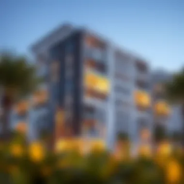 Modern Architecture in API Barsha Heights Modern apartment building in API Barsha Heights highlighting architectural design