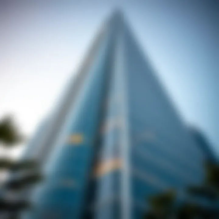 Close-up of the architectural details of the Dubai Index Tower highlighting modern design.
