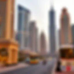 Iconic view of Dubai's skyline with prominent bank buildings