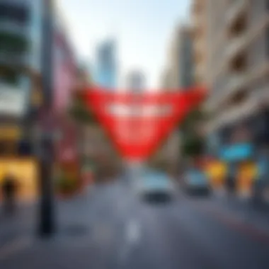 Vibrant streetscape surrounding Binghatti Business Bay