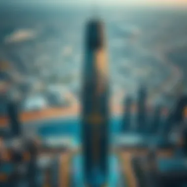 Aerial view of Binghatti Mercedes Tower among Dubai's skyline