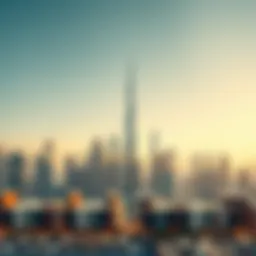A skyline view of Dubai with various skyscrapers