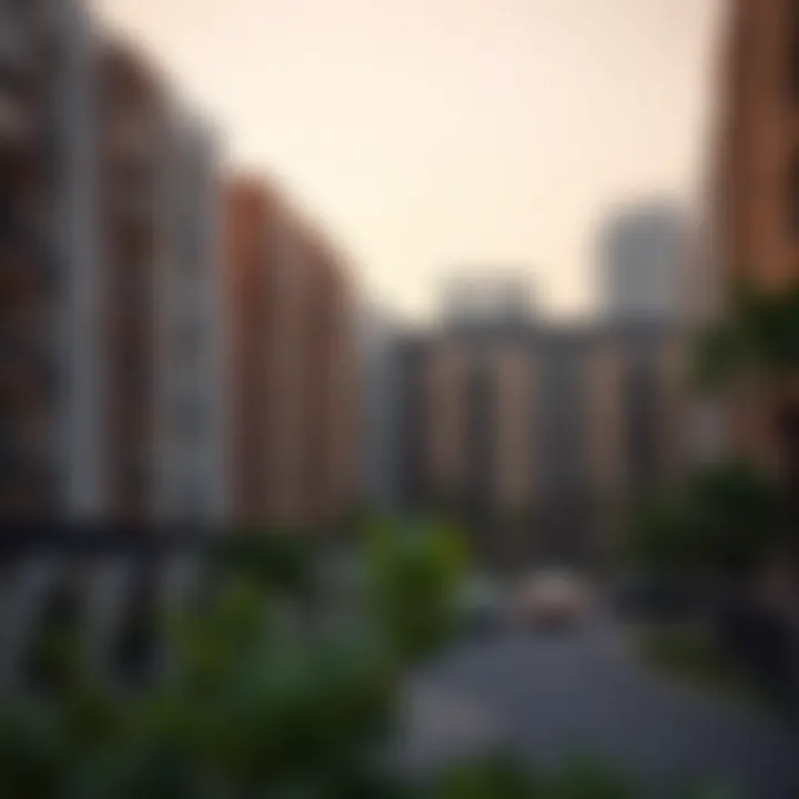 Residential buildings in the vicinity of Burjuman Metro Station