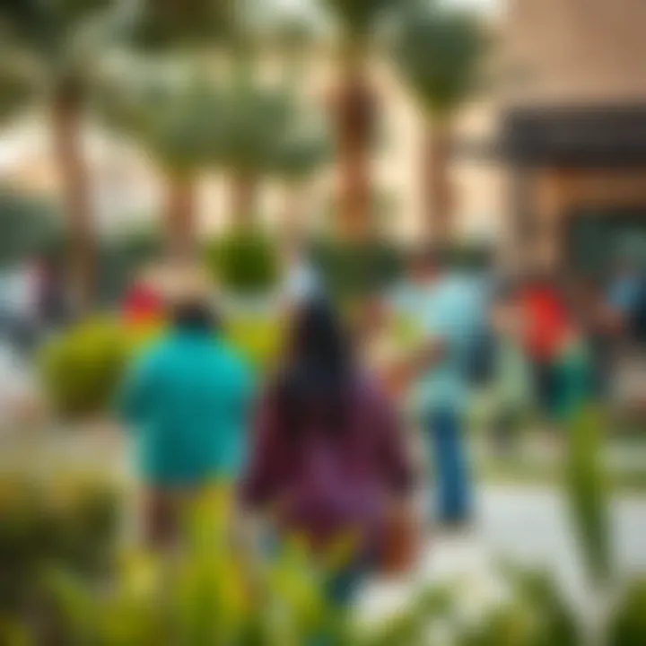 Community Engagement in بيت الفلاح Vibrant community life scene in بيت الفلاح with parks and social gatherings