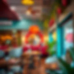 Charming café interior with vibrant decor