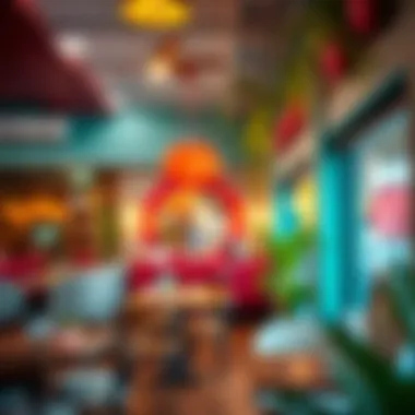 Charming café interior with vibrant decor