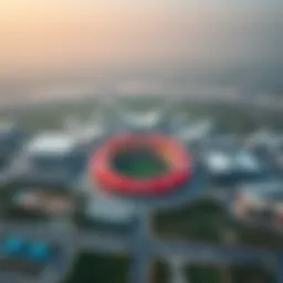 Aerial view of Carrefour Sports City showcasing its vast landscape