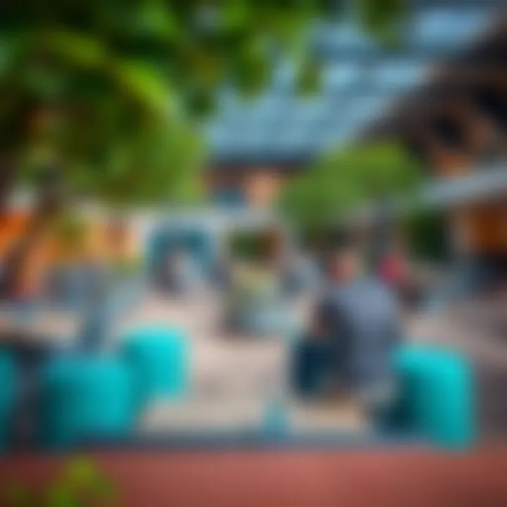 Vibrant community space in Carrefour Sports City