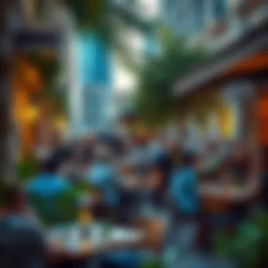 Charming outdoor dining area filled with guests enjoying their meals in City Walk Dubai