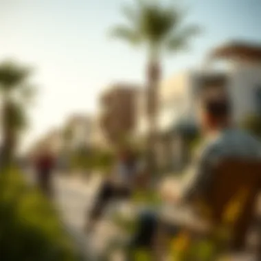 Residents enjoying community amenities in a Dubai neighborhood