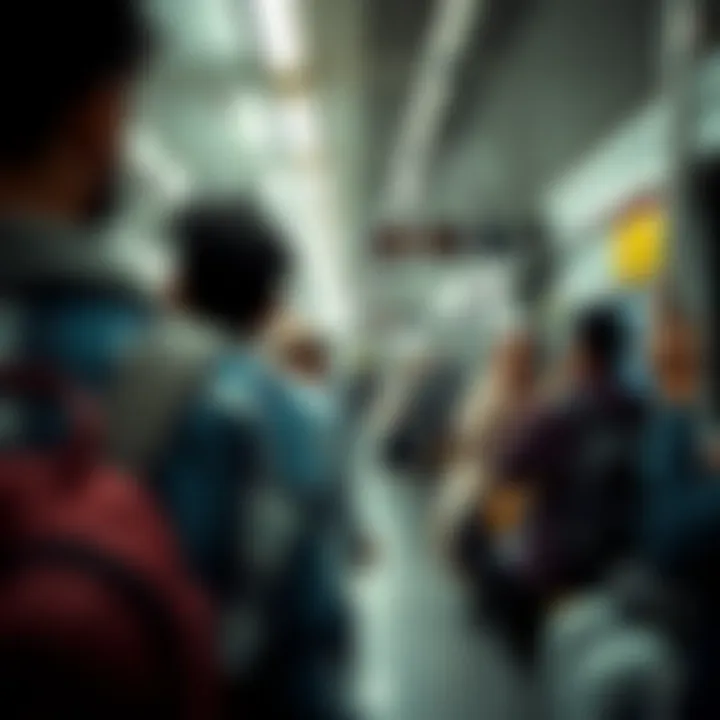 Daily Commuters in Action Commuters using the metro in Dubai