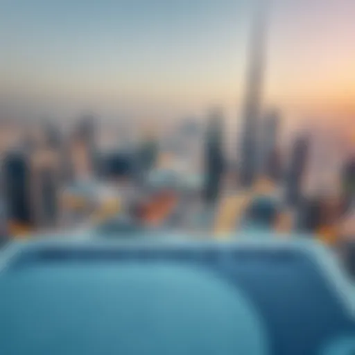 Dubai Skyline and Residence Visa Overview An aerial view of Dubai's skyline with a residence visa in focus