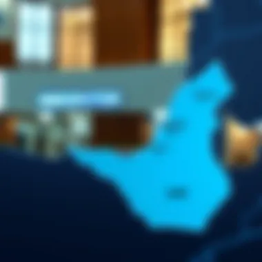 Immigration Service Centers in UAE Map of UAE highlighting immigration service centers