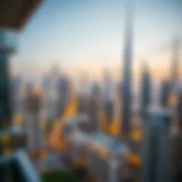 A panoramic view of Dubai skyline showcasing modern apartments