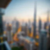 Dubai Skyline Overview A panoramic view of Dubai skyline showcasing modern apartments