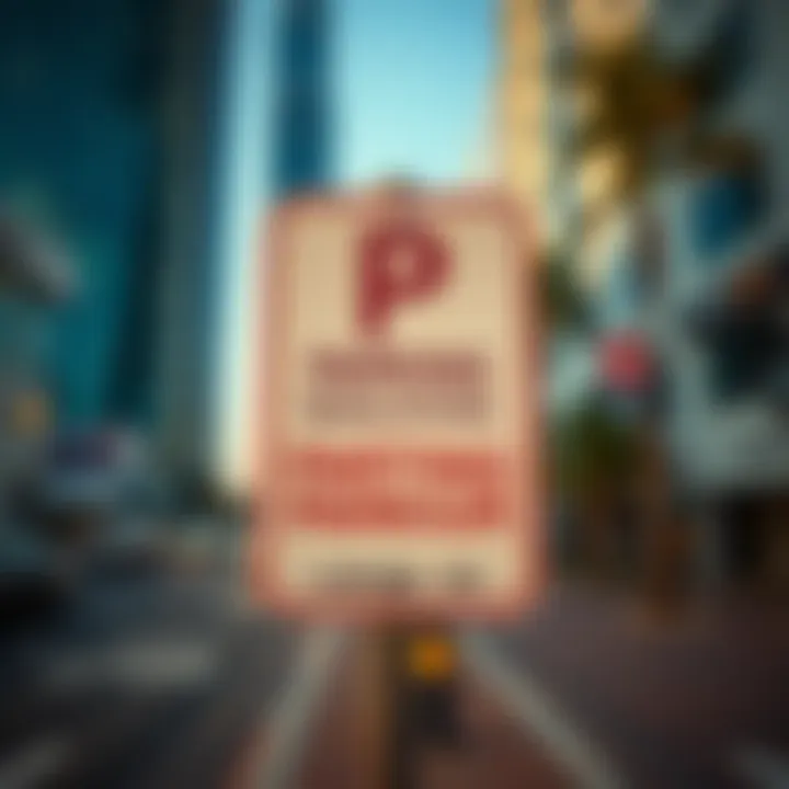 Parking Regulations Signage in Dubai Signage indicating parking regulations in Dubai