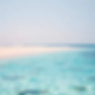 A serene beach scene on a Dubai island with crystal clear waters and pristine sand