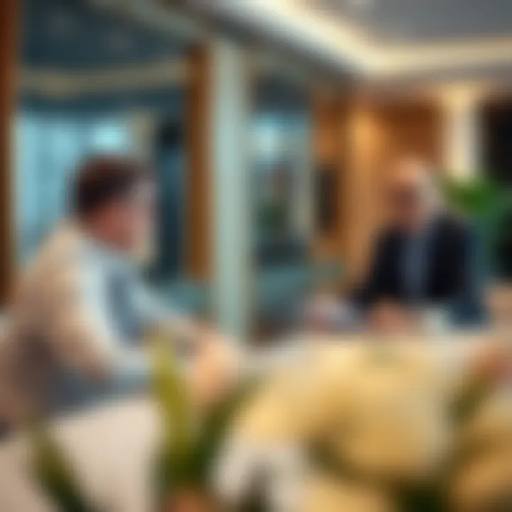 Strategic Investment: Navigating the Dubai Real Estate Market A professional consultation in a modern office setting regarding property investment