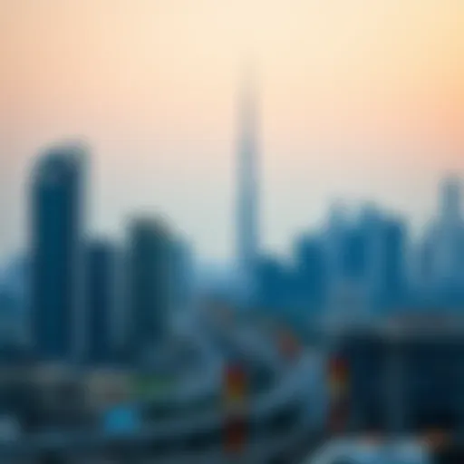 Dubai's Skyline During Public Holidays A skyline view of Dubai during a public holiday