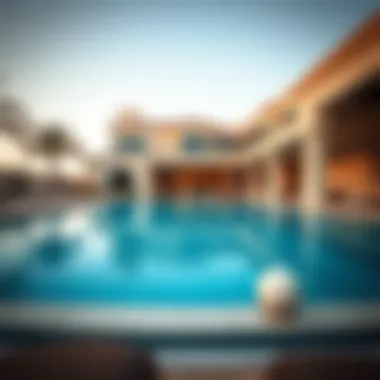 Opulent Swimming Pool Experience Exquisite swimming pool with lavish surroundings at Damac Fendi Villas