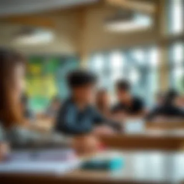 Students engaging in a collaborative classroom setting, illustrating diverse pedagogical approaches.