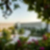 A panoramic view of a modern school in Damac Hills 2 showcasing its architecture and green spaces.