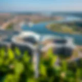 Aerial view of Danube Bayz showcasing its architectural design