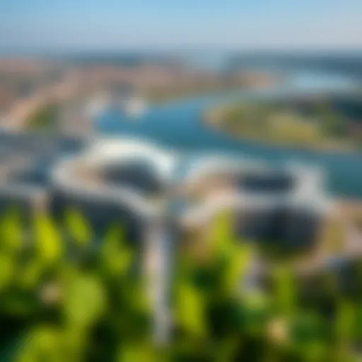 Aerial view of Danube Bayz showcasing its architectural design