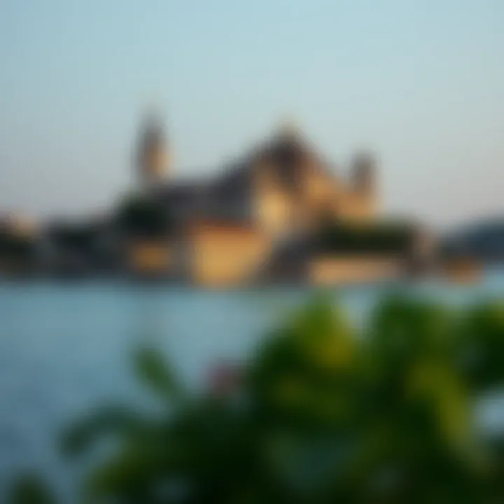 Historical landmark along the banks of the Danube River