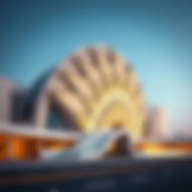 The intricate facade of the Dubai Opera