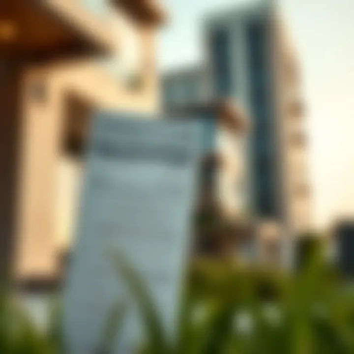 Close-up of a DEWA bill with housing features in the background