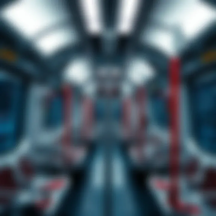 Interior of a modern Dubai Metro train