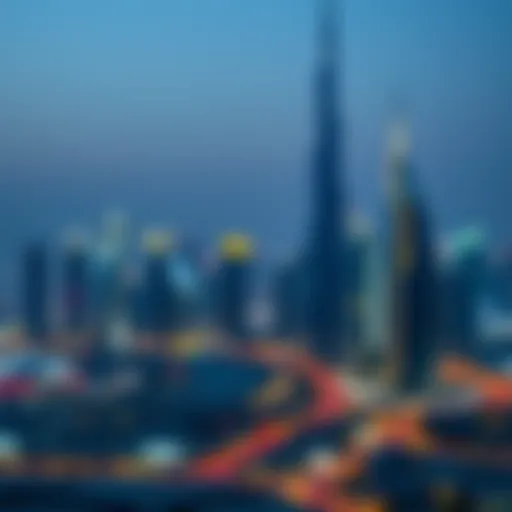 Skyline of Dubai showcasing luxury properties
