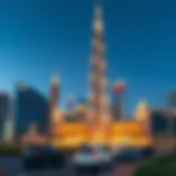 A panoramic view of the Dubai World Trade Centre showcasing its architectural grandeur