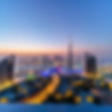 A panoramic view of the Dubai skyline highlighting the strategic location of Elitz