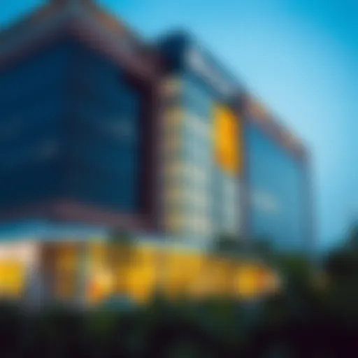 Exterior view of Emirates Hospital Healthcare City showcasing modern architecture