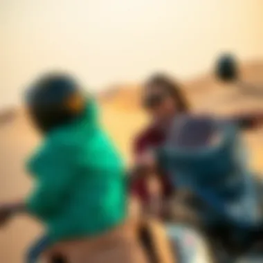 Adventure in the Desert Couple engaging in an adventurous outdoor activity, such as dune bashing